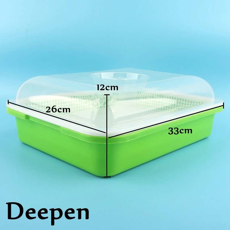 2 Sets Food Safety PP Hydroponic Planter Vegetable Beans Sprouting Seeding Pot Household Plants Germination Nursery Tray