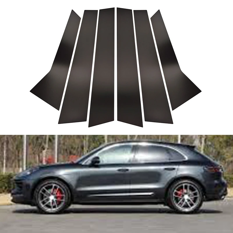 Car Window Trim Fit For Porsche Macan 2014-22 Black Pillar Posts Door Window Trim Cover