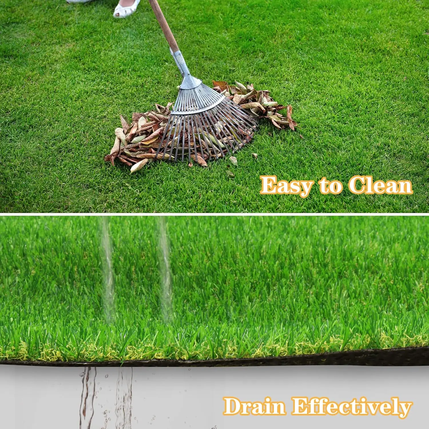 Artificial Grass Astroturf Rug Realistic Fake Grass Mat with Drainage, Indoor Outdoor Lawn Turf for Pets Dogs