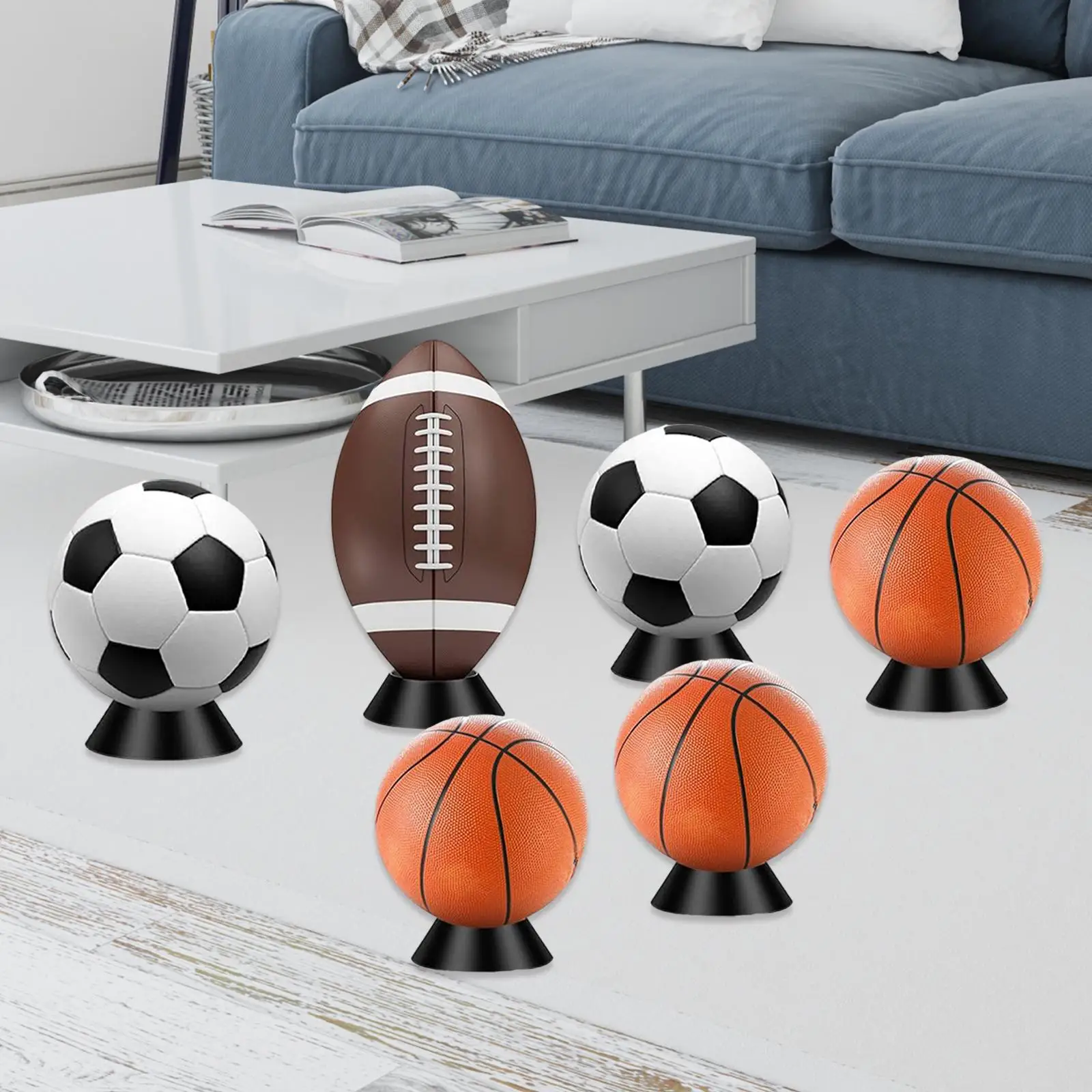 

6 шт. витрина для мячей, стойка для запоминания мяча, противоскользящая витрина для футбольных мячей, боулинга, регби, мячей, футбола, баскетбола