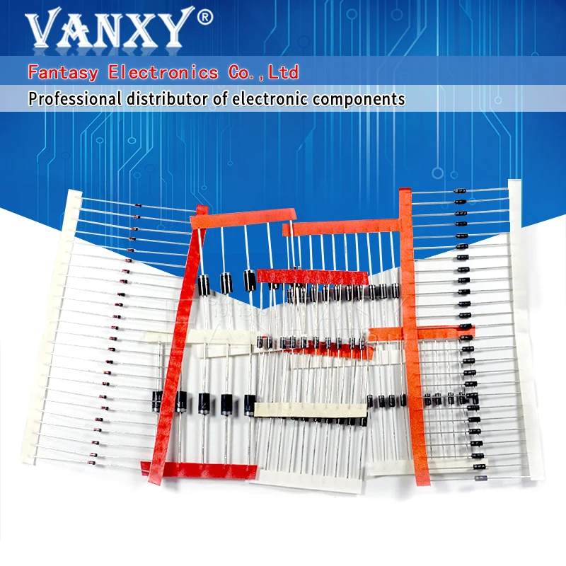 8 값 = 100 개 1N5399 1N5408 stm321n4007 1N5819 1N5822 FR107 FR207 스위칭 다이오드 부품 diy 키트, 오리지널
