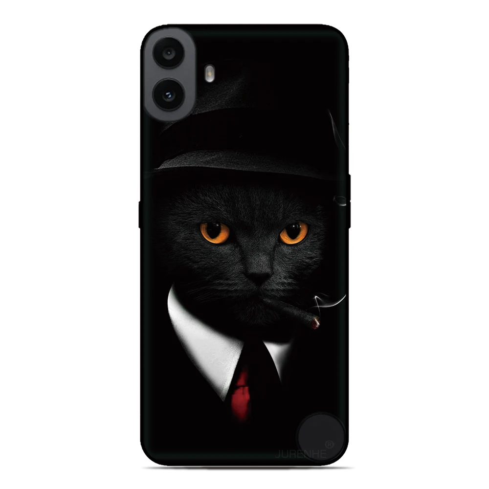 Sleek Black Cat Design Phone Case