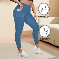 Women's High-Waisted Yoga Pants Plus Size Butt-Lifting Workout Leggings with Pockets Elastic Activewear for Gym & Running - Image 5