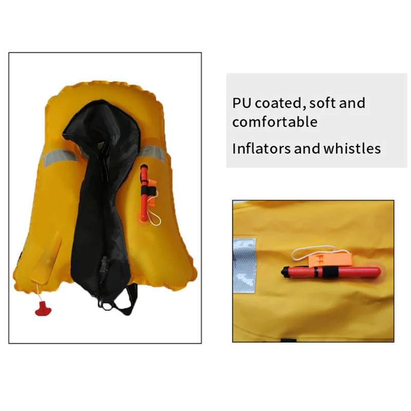 Pro-Auto Inflatable Life Jacket with Pocket SOLAS Approved Marine Life Vest Manual PFD150N for Surfing EN396 Certified life jacket