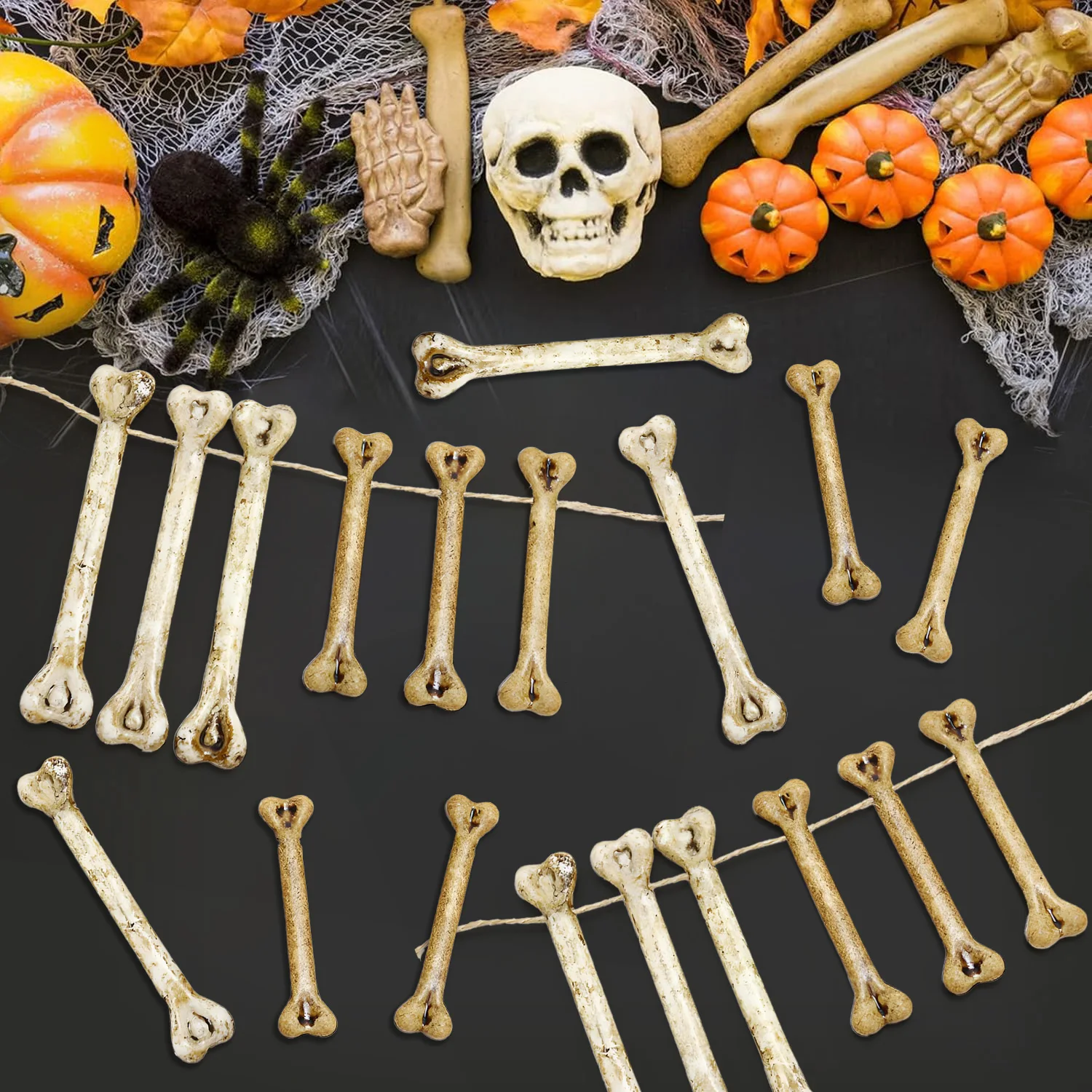10/20 Stück simulierte Knochendekorationen, langlebiger Streich, lebensechter Halloween-Charm, DIY gefälschte Knochen, Kunsthandwerk, Kunststoff-Requisiten, Heimtierbedarf