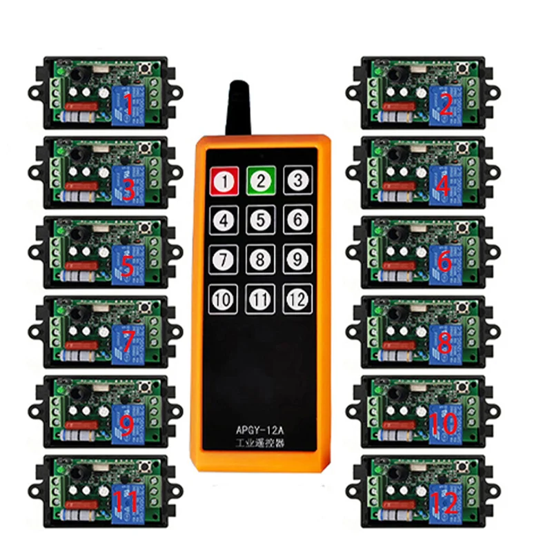 

Промышленный беспроводной пульт дистанционного управления, 433 МГц, 1000 м, 220 В переменного тока, 1 канал