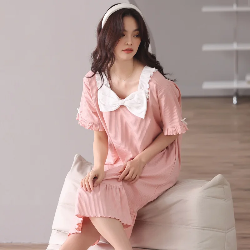 New summer pajamas female cute princess style nightdress girl student dress can go home living clothes