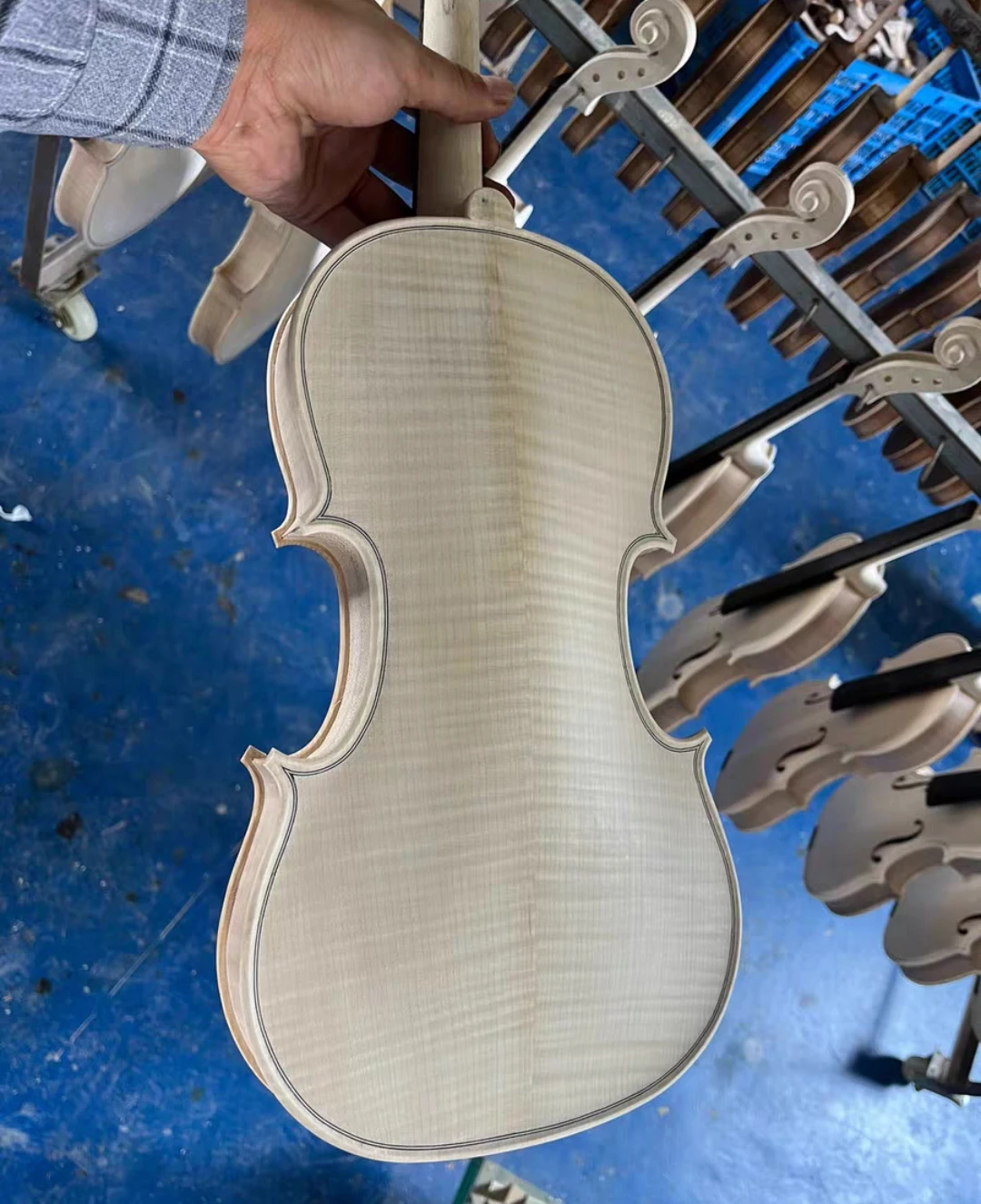over 30 years All European Wood Violin 4/4 Guarneri 1743 professional Handmade white embryo unfinished violin Ebony Fingerboard