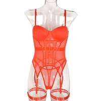 MUZISKAT maille Lingerie marque de luxe body dos nu hauts pour femmes 3 pièces ensemble de Lingerie avec jarretière robes sexy pour les femmes 6
