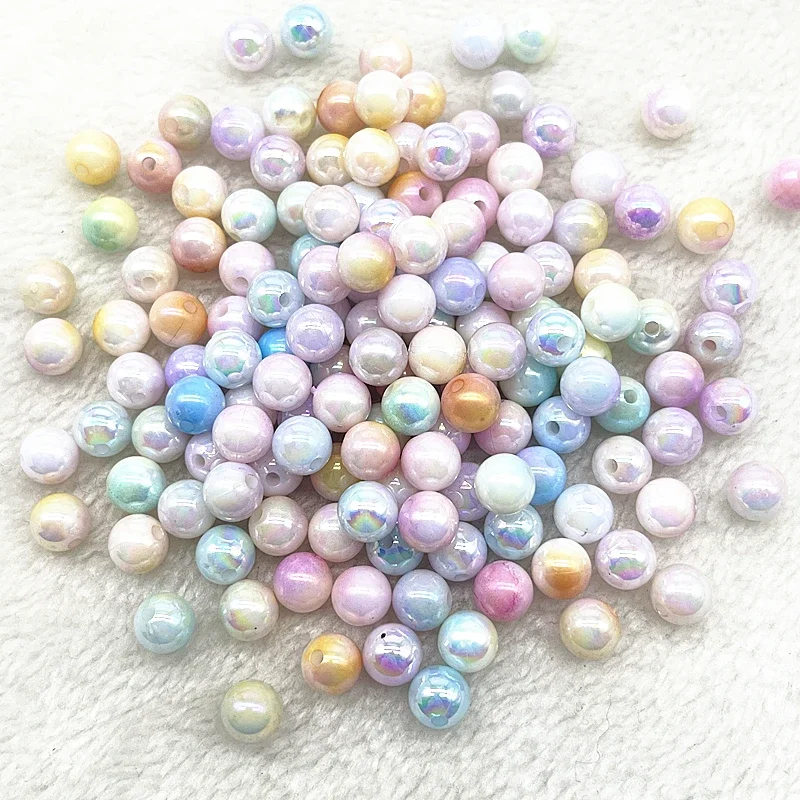 Acrylic Beads 6mm 8mm 10mm Round Acrylic Pearl Beads Loose Spacer Beads for Jewelry Making DIY Bracelet Necklace Pendant Earrings