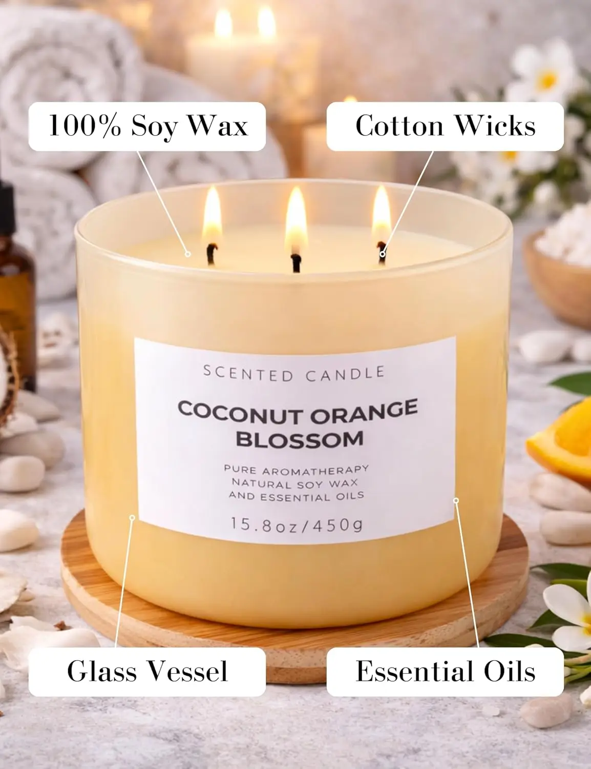 3-Wick Coconut Blossom Candle 5