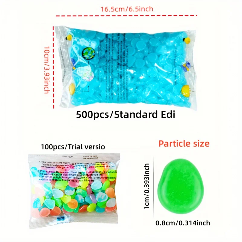 Luminous Stone 500 Pcs/bag Landscape Flower Pot And Fish Tank Beautification Decorative