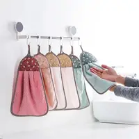 1PC Hand Towel Hanging Absorbent Towel Kitchen Bathroom Hand Towel Quick Dry Soft Microfiber Towels Cleaning Cloth Dish Towel 1