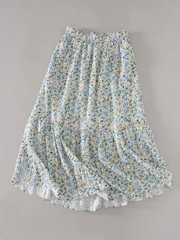 Women Skirt 2024 Summer New Fashion Temperament Gentle Vintage A-line Side Slit Skirt Slim Versatile Waist 1