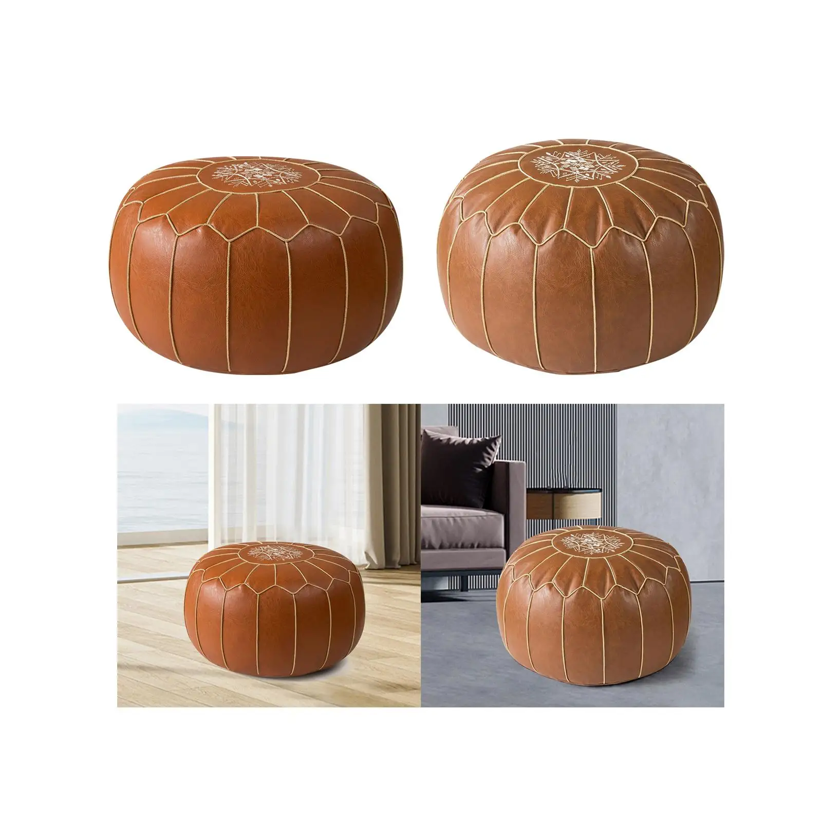 Unstuffed Pouf Cover under Desk Bedroom Decor Foot Rest Cover Large Embroider Craft Foot Rest Patio Seat Cover Footstool Cover