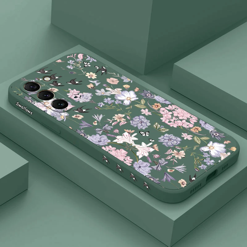 Elegant Wilted Flower Silicone Phone Case Cover