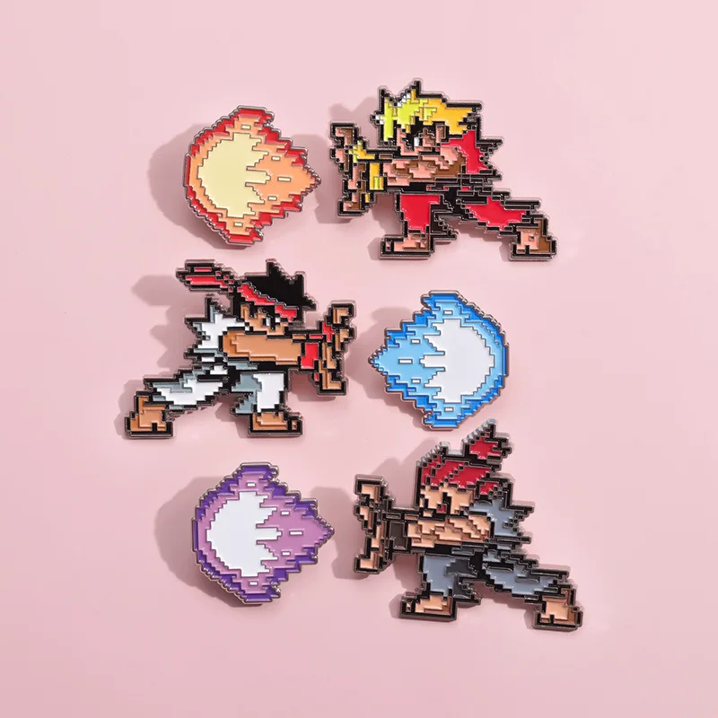 

Уличный истребитель аниме значок на лацкан металлический жесткий фотоэлемент для одежды сумок курток аксессуары для рукоделия