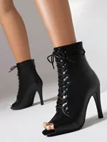 Women's Fashion Summer Party Outdoor Boots Sexy stilettos High Heels Women Latin dance heels shoes Black For Ballroom - Image 4