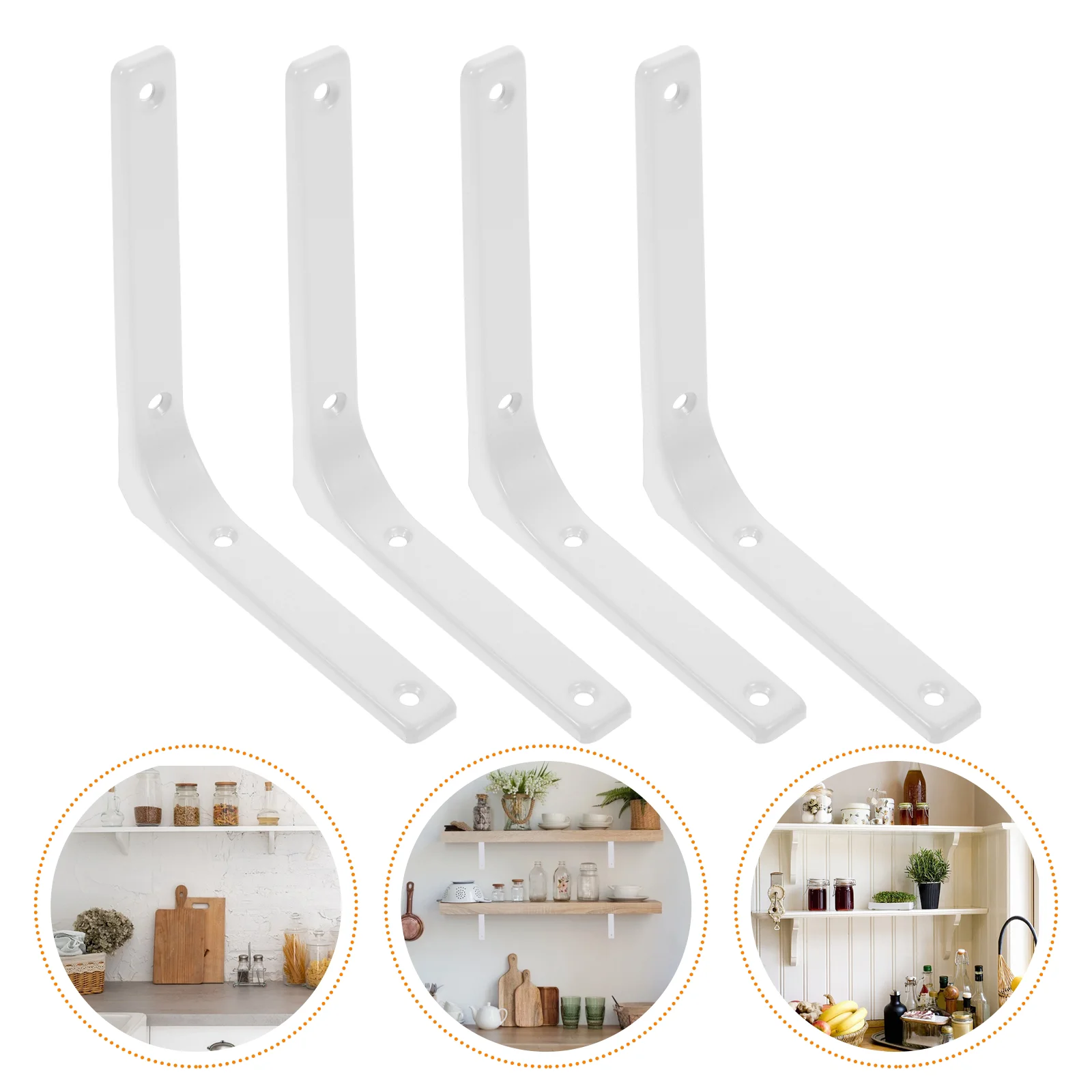 

4 Pcs Stainless Steel Shelf Shelves Fixing Support Wall Fixator Brackets Frame Shape Heavy Duty