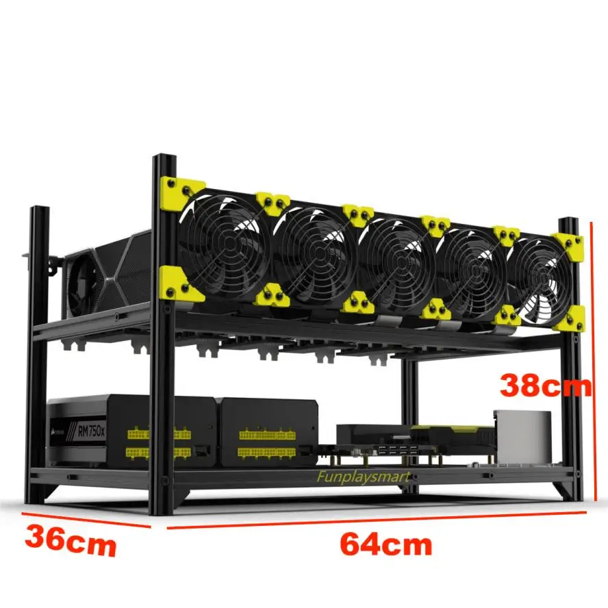 Hotsale 【最大8GPU搭載】 6Uサイズ・マイニングケース 6GPU 8GPU bitcoin rack Mining Case 5.5U