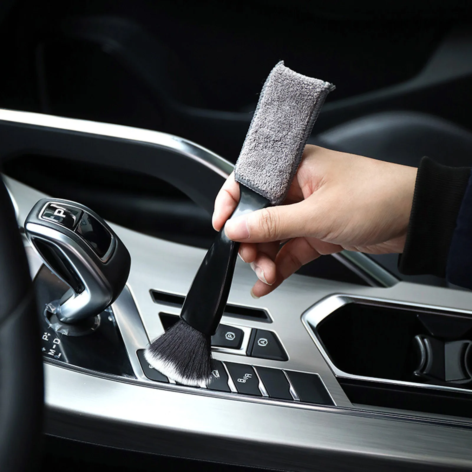 Double Head Brush for Car Cleaning Portable Interior Detailing Brush Dust Auto Detail Exterior Soft Feathers Seat car detailing brush set