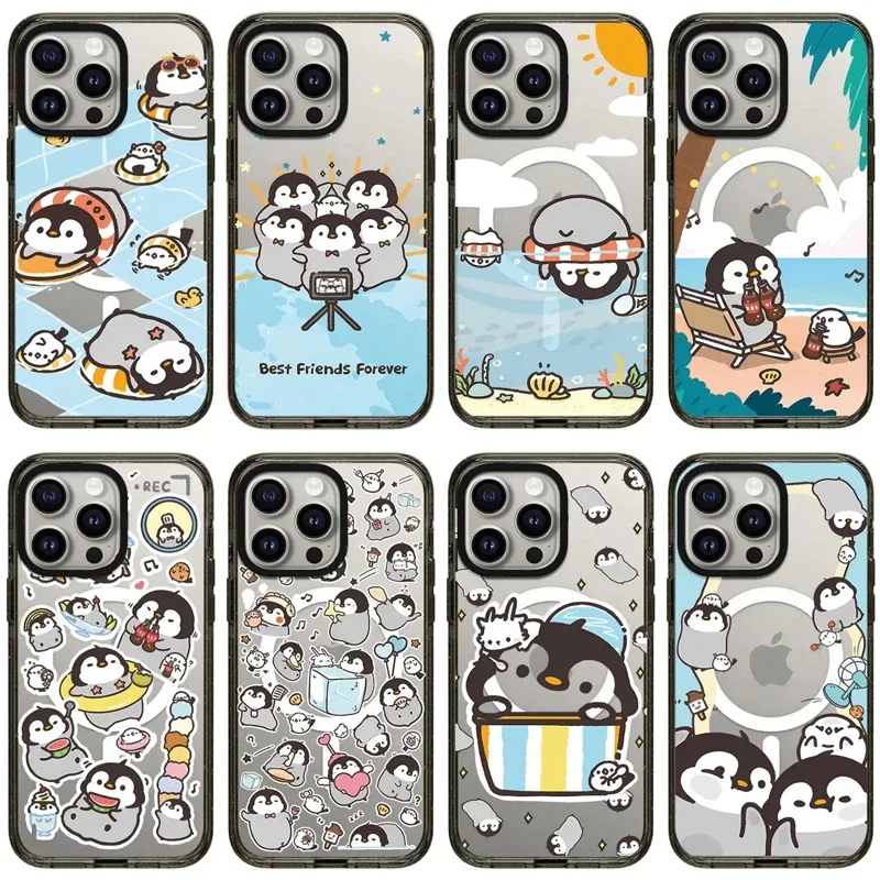 

Cute Penguin 2.0 Acrylic Black Border Phone Case Cover for IPhone 11 12 13 14 15 Pro Max Case