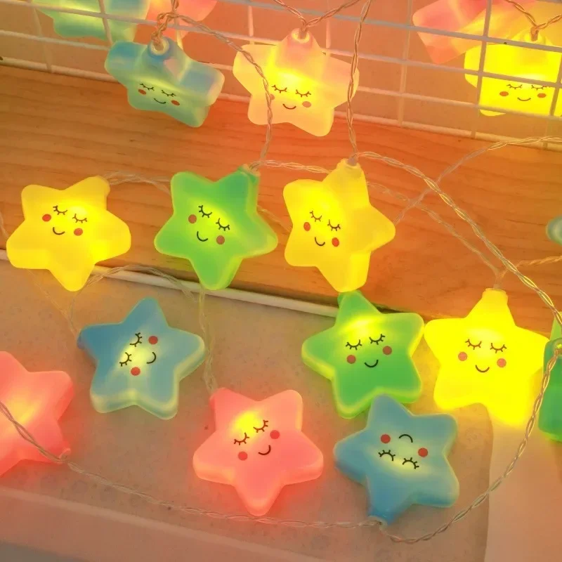 Star Garland LED String Lights - USB/Battery Powered Decorative Lamp for Indoor and Outdoor Use