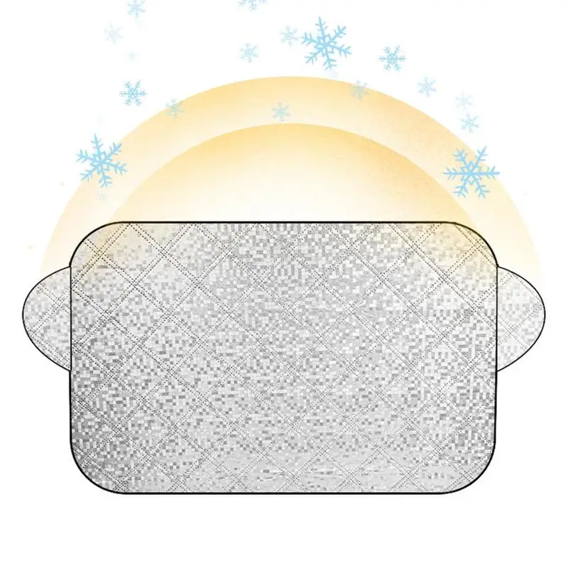 Windshield Snow Cover Car Sunshade Front Window Sun Visor Protection Wind Shield Cover With Wing Earmuffs On Both Sides car windshield snow shield