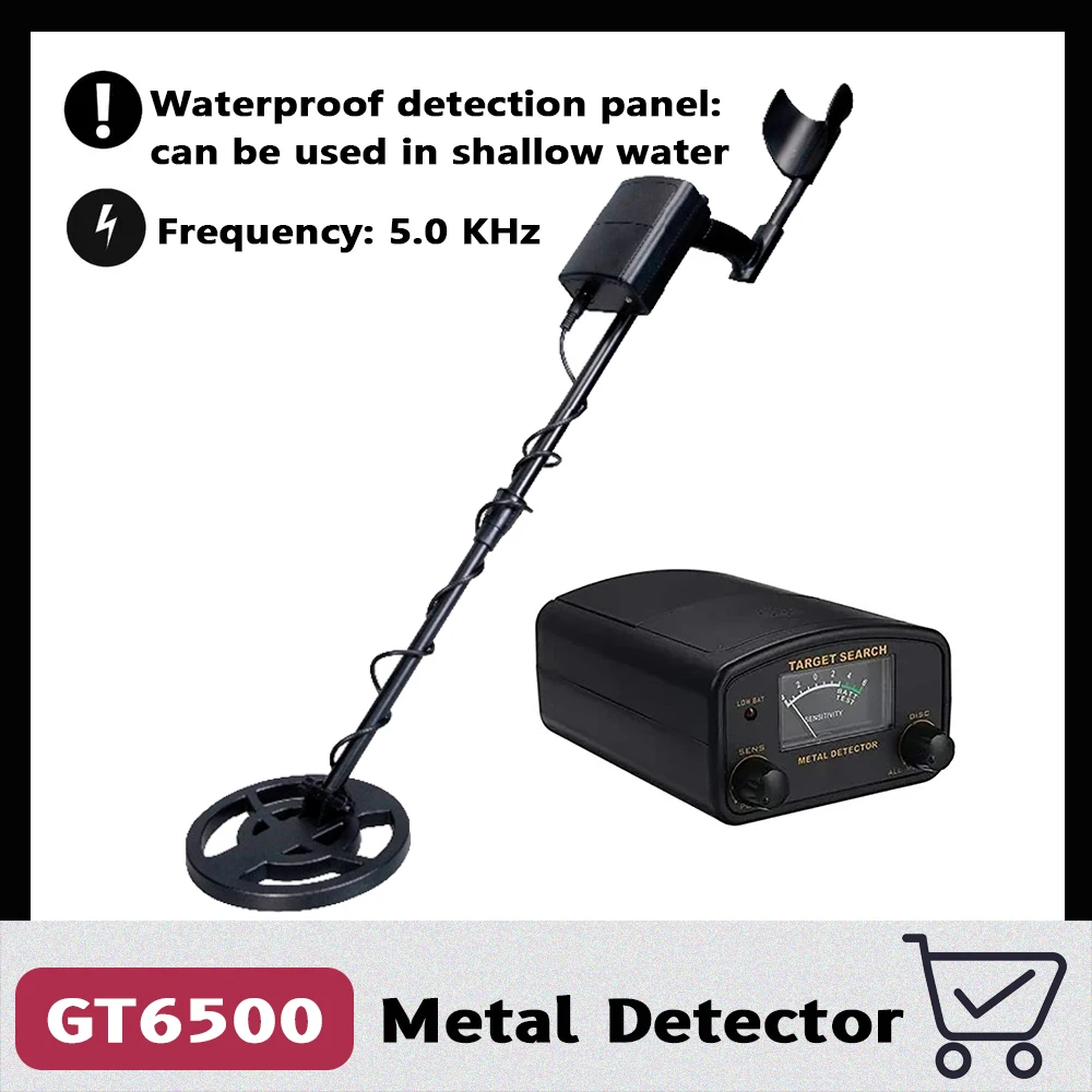 

6.5 inches GT6500 Adjustable Underground Metal Detector Metal Finder High Precision Treasure Hunter Gold Digger ALL Metal & DISC