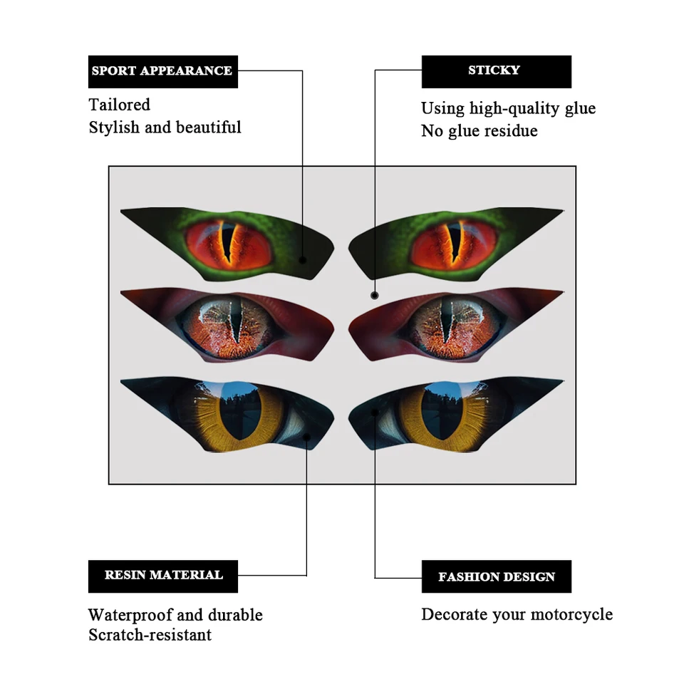 ペンライトステッカー デザイン オートバイのヘッドライトステッカー,ヘッドライトガード,アクセサリー