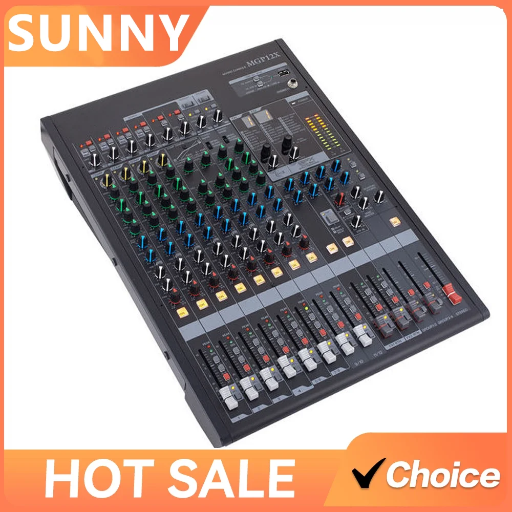 Professional 12 Channel Premium Audio Mixer Sound Console USB interface Mixing Console 10 Mic Inputs With 48V HPF MGP12X audio mixer