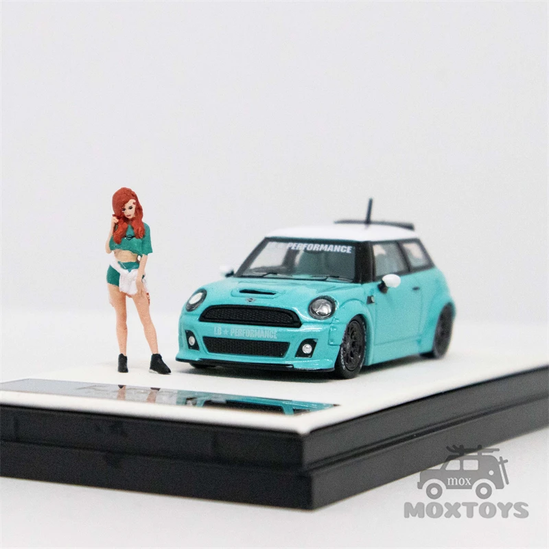 TIME MICRO 1:64 LBWK Mini Peach Pink / Blue Diecast Model Car