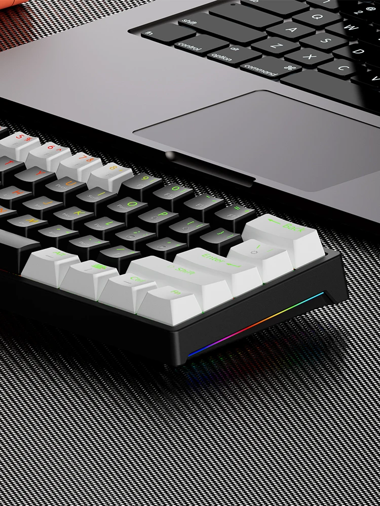Mucai Mk61 Usb Gaming Teclado Mecânico Interruptor Vermelho Rgb Backlit Swappable Quente 61 Teclas Cabo Destacável com Fio - Imagem 4