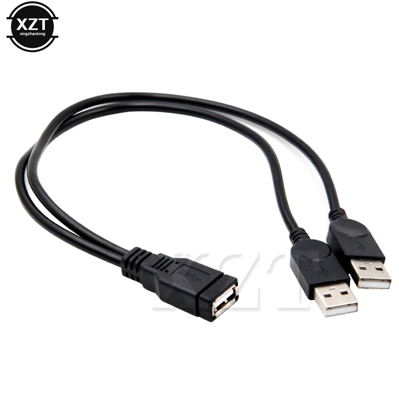 USB 2.0 A Male to USB Female 2 Double Dual USB Female Splitter Extension Cable HUB Charge