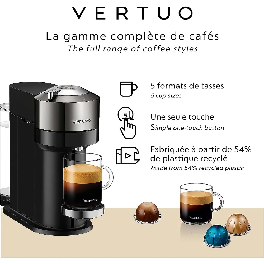 Deluxe Espresso Maker, with Milk Frother, Black, Making Multi Style Coffee, One Click Operation, Capsule Coffee Machine 3