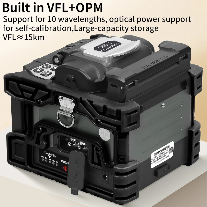 COMPTYCO L-90C 광섬유 융착접속기 6모터 다국어 터치스크린 FTTH 광섬유 융착기 VFL OPM 내장