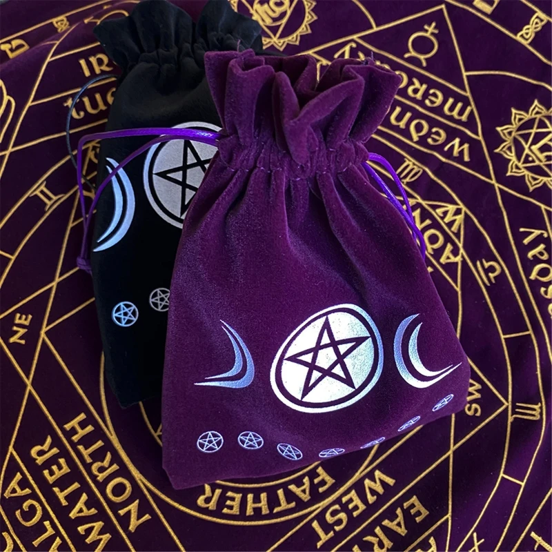 Velvet Tarot Cards Storage Bag Jewelry Flannel Bag Board Game Card Mini Drawstring Package Game Tarots Storage Bag divination keychain tarots planchette game spirit board gothic tarot board diy keychain necklaces earring jewelry making