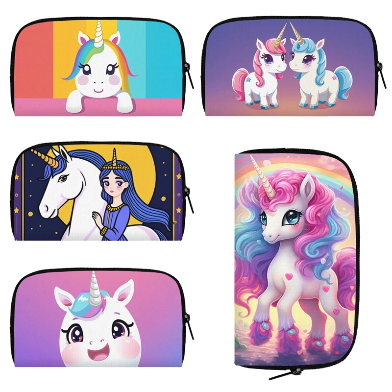 

Cute Cartoon Unicorn Wallet Fantasy Unicorn Girl Money Bags Women Clutch Bag Rainbow Colorful Credit Card Holder Mini Pouch Gift