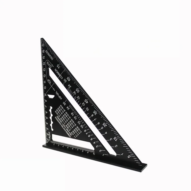 Gazechimp 7'' Triangle Règle Aluminium Carré D'Onglet Outillage À Mesurer Charpentier Menuiserie