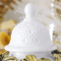 Ceramic Checkmate Jar Argyle Ginger Jar Embossed Gold Petal Storage Tank Flower Vase Home Decoration Accessories 2
