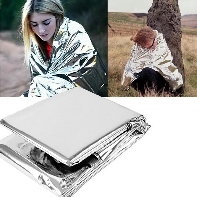 

Outdoor Emergency Gold-Sliver Survival Blanket Waterproof First Aid Rescue Curtain Foil Thermal Military Blanket130X210Cm