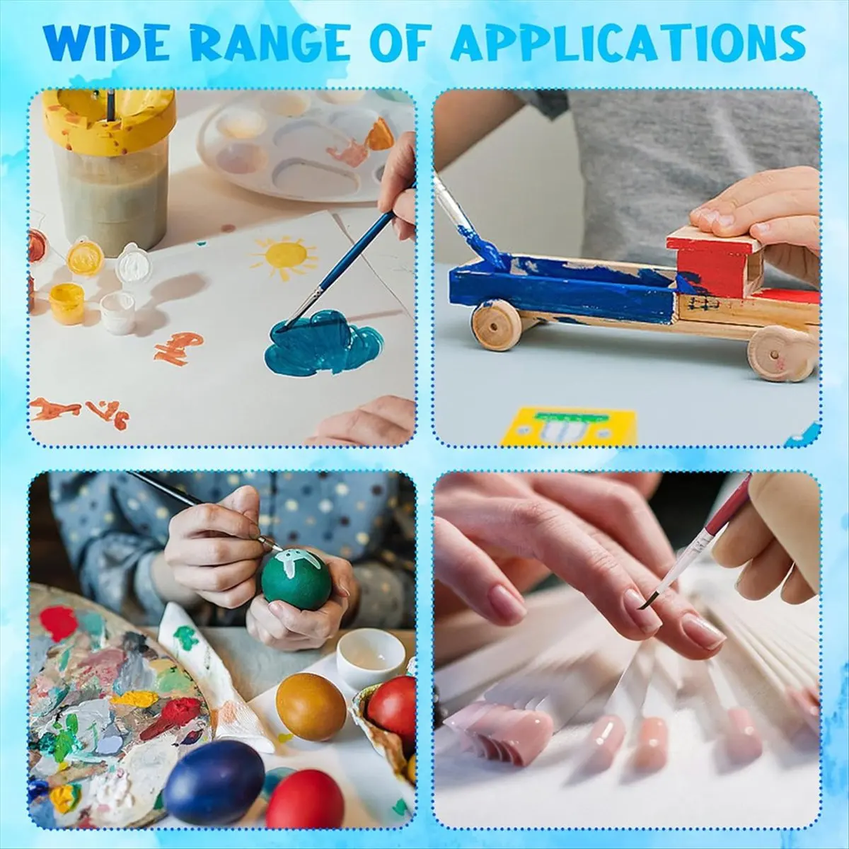 60개 미니 페인트 라이너 브러쉬, 5가지 색상 디테일 페인트 브러쉬, 네일 또는..