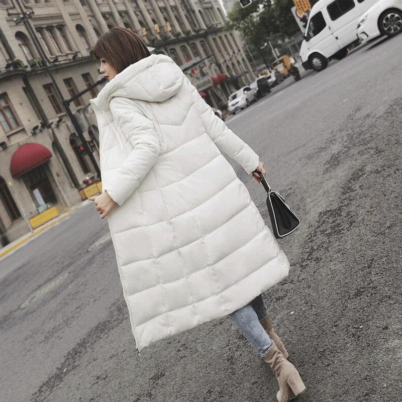 

Winter keep warm Parka Coat Women down cotton Autumn hooded Ccoats 2023 Down jacket Womens Long section over the Knee Plus Long