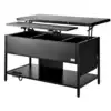 Lift Top Coffee Table - 39.4" Rectangle Coffee Table with Light & USB, Black 1