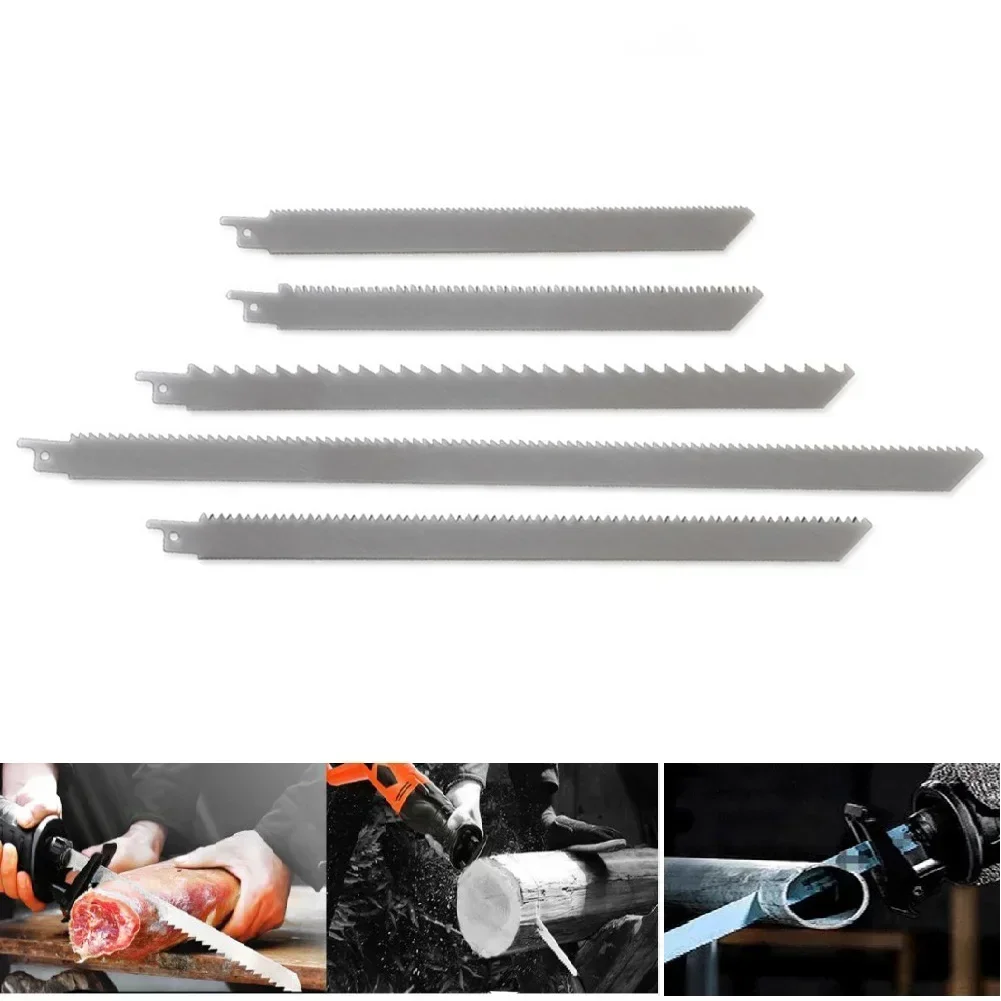 Stainless Steel Reciprocating Saw Blade Saber Saw For Fast Cutting Wood Metal Frozen-Meat/Bone 225mm/300mm/400mm reciprocating saw blades