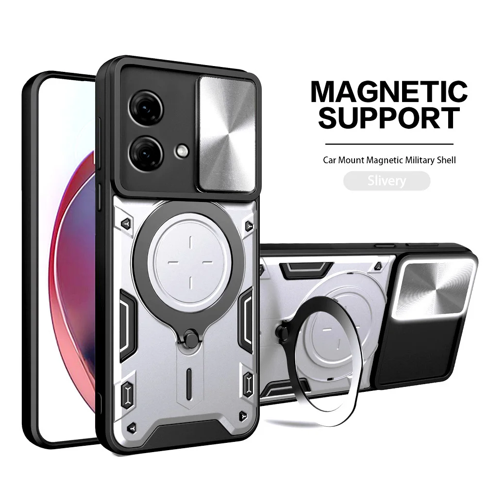 Metal Ring Camera Protect Case for Moto G84 G54 G14 G53 G23 G13 G73 G52 G72 G62 G60 G32 G22 Armor Hybrid Rotating Holder_voghion.com