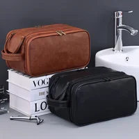 Trousse de toilette multi-poches en PU pour femmes et hommes, sacs de maquillage essentiels de voyage, sac suspendu étanche, sac organisateur de lavage de cosmétiques 2