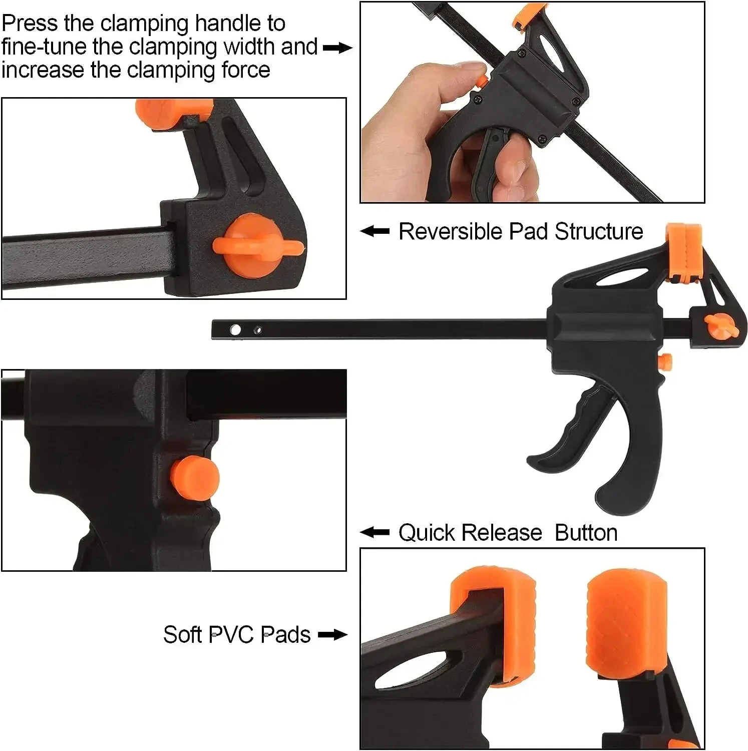 4-inch Woodworking Quick Clamp F Clamp Tool Wood Board Fixed Carpentry Tool Set Hand Sets