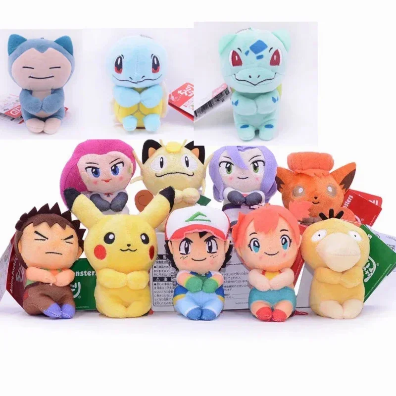 SnorlaxBulbasaurSquirtleuCharmander 플러시 장난감, 동물 터프 인형, 10cm, 로트당 10 개