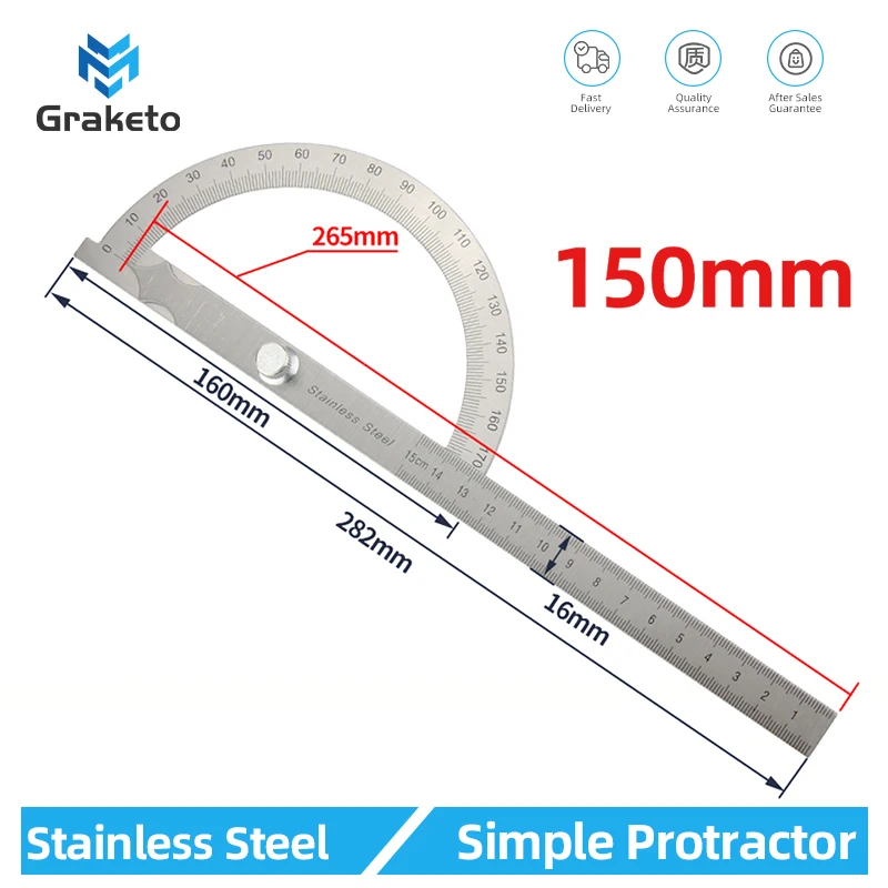 Goniometer Stainless Steel Protractor Metal Ruler Multi-Angle Measuring Tool Angle Meter Finder